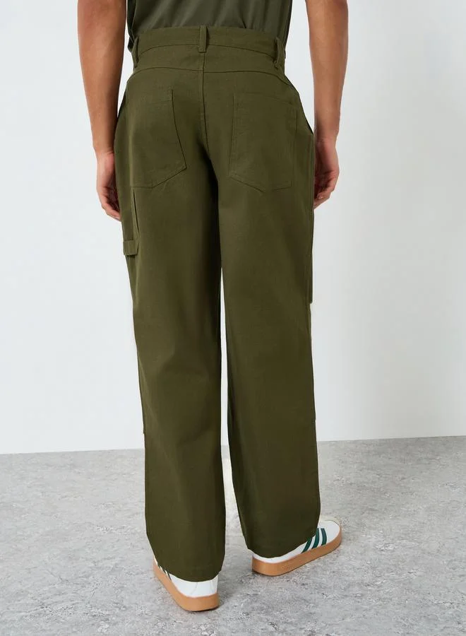 Styli  Men Olive Green Baggy Carpenter Pant for Men | Best Price UAE